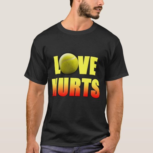Love Hurts, Funny Tennis T-shirt (Voorkant)