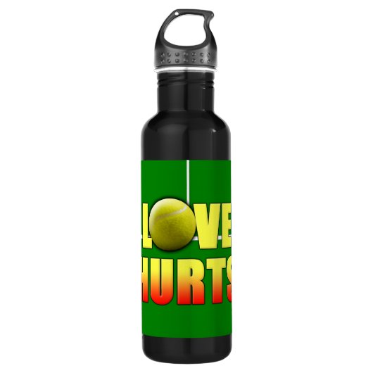 Love Hurts, Funny Tennis Waterfles (Voorkant)