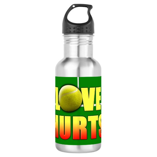 Love Hurts, Funny Tennis Waterfles (Voorkant)