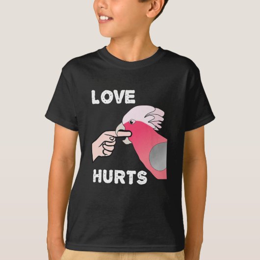 Love Hurts Galah Cockatau Parrot Premium T-shirt (Voorkant)