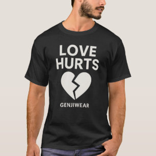 LOVE HURTS – Minimalistisch Gebroken Hart Ontwerp  T-shirt