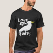 Love Hurts Yellow Crested Cockatau Parrot T-shirt (Voorkant)