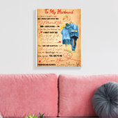 Love Husband | Brief aan mijn man van wie ik je ho Canvas Afdruk (Insitu (Woonkamer))