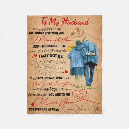 Love Husband | Brief aan mijn man van wie ik je ho Fleece Deken (Voorkant)