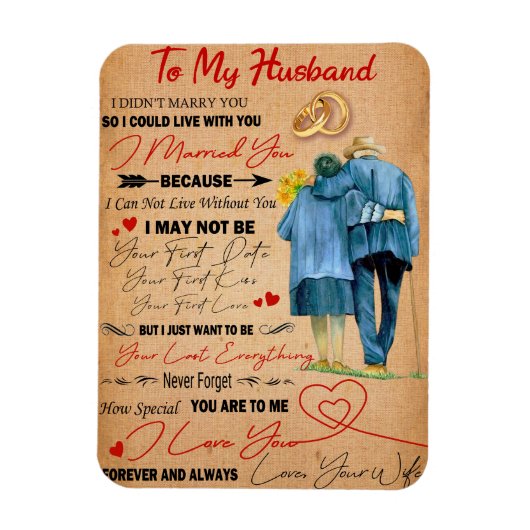 Love Husband | Brief aan mijn man van wie ik je ho Magneet (Verticaal)