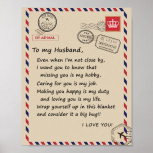 Love Husband Brief aan mijn man van wie ik je ho Poster