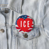 LOVE ICE HEART W/FLAG RONDE BUTTON 7,6 CM (In situ)