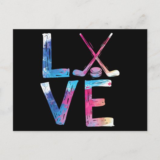 Love Ice Hockey Girls Hockey Gifts Womens Ice Hock Briefkaart (Voorkant)