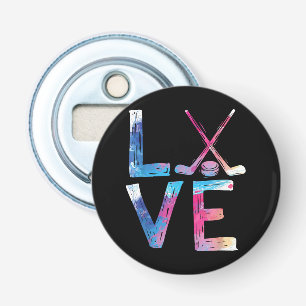 Love Ice Hockey Girls Hockey Gifts Womens Ice Hock Button Flesopener