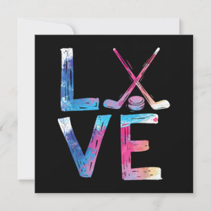 Love Ice Hockey Girls Hockey Gifts Womens Ice Hock Kaart