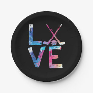 Love Ice Hockey Girls Hockey Gifts Womens Ice Hock Papieren Bordje