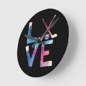 Love Ice Hockey Girls Hockey Gifts Womens Ice Hock Ronde Klok (Hoek)