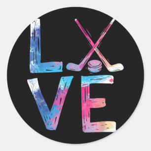 Love Ice Hockey Girls Hockey Gifts Womens Ice Hock Ronde Sticker