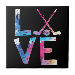 Love Ice Hockey Girls Hockey Gifts Womens Ice Hock Tegeltje