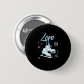Love Ice Skateh Winter Sports Gift Ronde Button 5,7 Cm (Voorkant /achterkant)