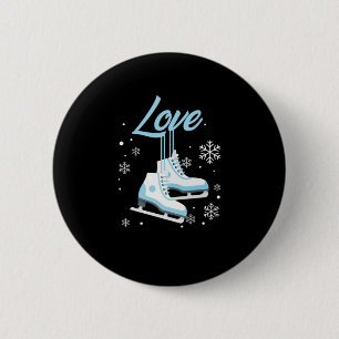 Love Ice Skateh Winter Sports Gift Ronde Button 5,7 Cm