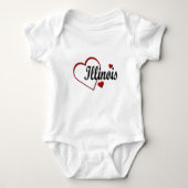 Love Illinois Hearts Infants Creeper Romper (Voorkant)
