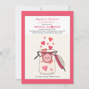 Love in a Jar Shower Invitation Kaart