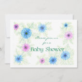 'Love-in-a-mist' Baby shower Uitnodiging (Voorkant)