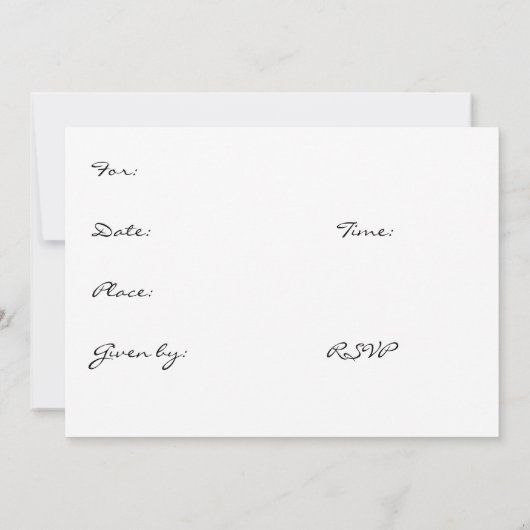 'Love-in-a-mist' Baby shower Uitnodiging (Achterkant)