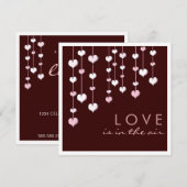 Love in Air Hearts Engagement Party Invitation Kaart (Voorkant / Achterkant)