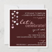 Love in Air Hearts Engagement Party Invitation Kaart (Achterkant)