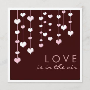 Love in Air Hearts Engagement Party Invitation Kaart