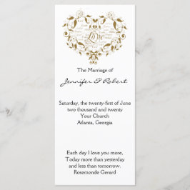 Love in any Language in Gold Wedding Program Programmakaart