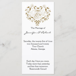 Love in any Language in Gold Wedding Program Programmakaart