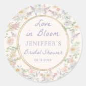 Love in Bloom Bloem Bruiloft Shower Sticker (Voorkant)