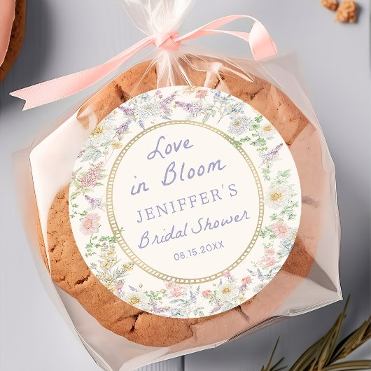 Love in Bloom Bloem Bruiloft Shower Sticker