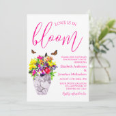 Love In Bloom Bloemen Verlovingsfeest Kaart (Staand voorkant)