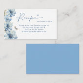 LOVE IN BLOOM BLUE FLORAL BRIDAL SHOWER RECIPE  INFORMATIEKAARTJE (Voorkant / Achterkant)