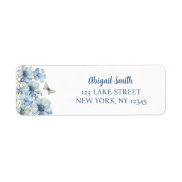 LOVE IN BLOOM BLUE FLORAL VRIJGEZELLENFEEST ETIKET