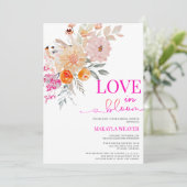 Love In Bloom BlushSpring Floral vrijgezellenfeest Kaart (Staand voorkant)
