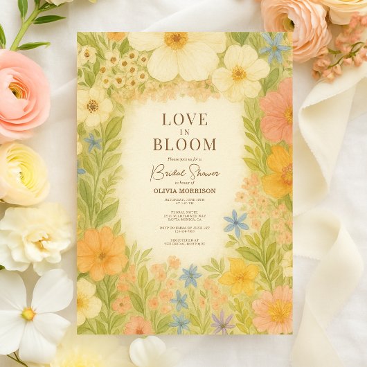 Love in Bloom Botanical Garden Bridal Shower Kaart
