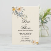 Love In Bloom botanische wilde bloemen Vrijgezelle Kaart (Staand voorkant)