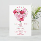 Love in Bloom Bridal Shower Invitation Kaart (Staand voorkant)