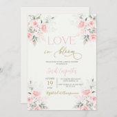 Love in Bloom Bridal Shower Invitation Kaart (Voorkant / Achterkant)