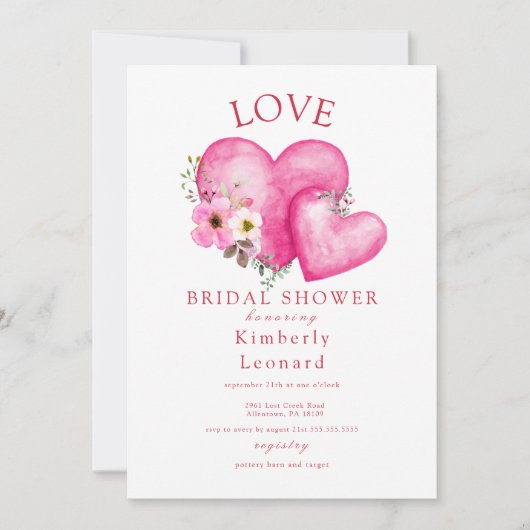 Love in Bloom Bridal Shower Invitation Kaart (Voorkant)