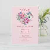 Love in Bloom Bridal Shower Invitation Kaart (Staand voorkant)