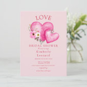 Love in Bloom Bridal Shower Invitation Kaart (Staand voorkant)