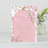 Love In Bloom Bridal Shower Invitation Kaart (Staand voorkant)
