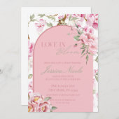 Love In Bloom Bridal Shower Invitation Kaart (Voorkant / Achterkant)