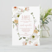 Love in Bloom Bridal Shower Invitation Kaart (Staand voorkant)