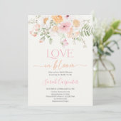 Love in Bloom Bridal Shower Invitation Kaart (Staand voorkant)
