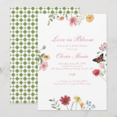 Love in Bloom Bridal Shower Kaart (Voorkant / Achterkant)