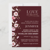 Love in Bloom Burgundy Floral Bridal Shower Kaart (Voorkant)