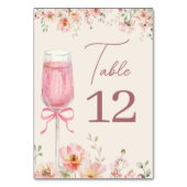 Love in Bloom Champagne Pink Bow Bridal Shower Kaart (Voorkant)