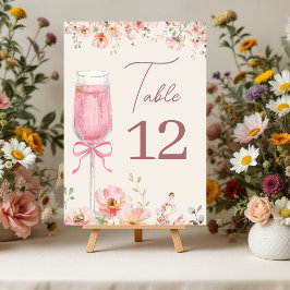 Love in Bloom Champagne Pink Bow Bridal Shower Kaart